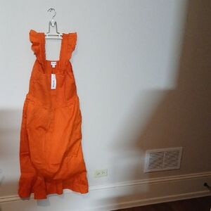 Orange Ruffled Women's Dress